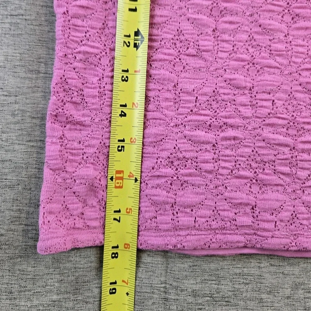 NWT Free People Women's Lacey Open Back Long Balloon Sleeves Pink Size Large